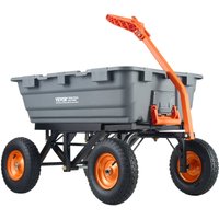 Transportwagen, Gartenkarre mit leicht zu montierendem Stahlrahmen, Gartenwagen mit umwandelbarem 2-in-1-Griff, Mehrzweck-Schubkarre mit 680 von VEVOR