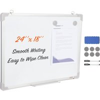 Whiteboard Magnettafel mit Stiftablage 457 x 610 mm, Whiteboard inkl. 2 Whiteboard-Stifte +6 Magnete + 1 Magnetische Löscher, White Board Trocken von VEVOR