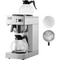 Vevor - kommerzielle Filterkaffeemaschine Kaffeemaschine 12 Tassen, Kaffeemaschine mit 2 Glaskaraffen & 2 Warmhalteplatten, Übergießkaffeemaschine von VEVOR