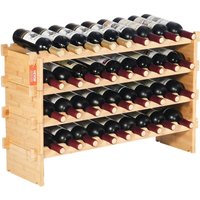 Weinregal stapelbar 36 Flaschen, stabiles Flaschenregal, 4-stufiges Lagerregal aus massivem Bambusholz, freistehendes Weinregal, wackelfreie Regale Weinregal stapelbar 36 Flaschen, stabiles Flaschenregal, 4-stufiges Lagerregal aus massivem Bambusholz, freistehendes Weinregal, wackelfreie Regale von VEVOR