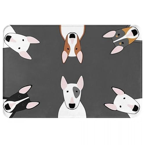 Fußmatte mit englischem Bullterrier, dekorative Fußmatte, rutschfeste Gummi-Unterseite, für den Innen- und Außenbereich, Eingangsbereich, Heimdekoration, 40 x 60 cm von VEWETOL