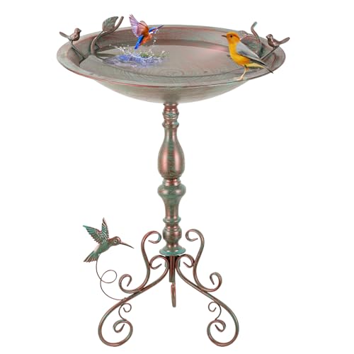 VEWOGIFT Vogeltränke mit Sockel für draußen, extra große Vogeltränke mit 50,8 cm Durchmesser, 71,1 cm Höhe, freistehende Vogeltränke und Vogelfutterstation für den Außenbereich, Garten, Terrasse, Hof von VEWOGIFT