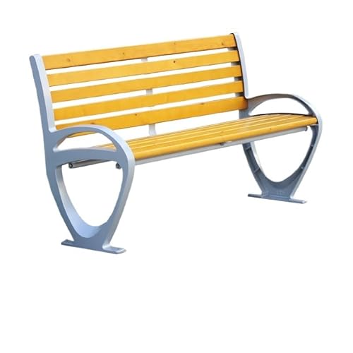 Gartenbank für Draußen Parkstuhl Outdoor-Sitzbank Kunststoff Holz Stuhl Doppel Rückenlehne Rückenlehne Bank Freizeitstuhl Outdoor Parkbänke für Draußen(A) von VEXDOSLE