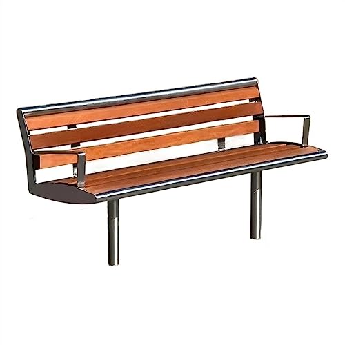 Gartenbank für den Außenbereich, Parkbank mit Rückenlehne, 3-Sitzer-Bank mit Rahmen und Stahlbeinen, langlebiger Outdoor-Freizeitstuhl für den Garten von VEXDOSLE
