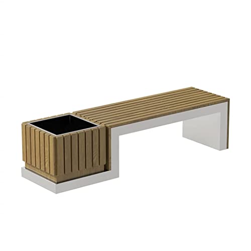 Gartenbank für den Außenbereich Einkaufszentrum Freizeitstuhl Sitzkombination für Blumentöpfe im Freien quadratischer Wartestuhl Pavillon kreative Blumenampel Öffentlicher Hocker P von VEXDOSLE