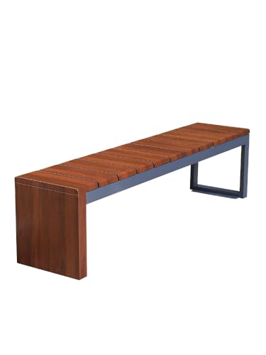 Outdoor Gartenbank Park Stuhl Draußen Bank Freizeit Outdoor Bank Platz Gemeinschaft Ruhe Doppel Rücken Stuhl Parkbank Außenbänke(C 200CM) von VEXDOSLE