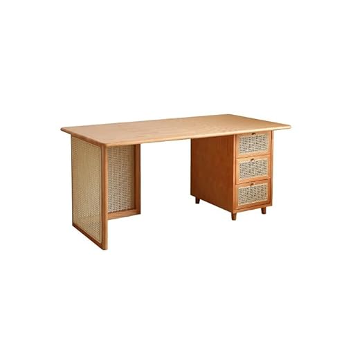 VEXDOSLE Computer-Schreibtisch aus Rattan, Holz, für Schlafzimmer, Schreibtisch, Couchtisch von VEXDOSLE