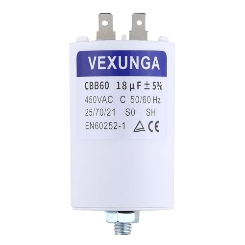 VEXUNGA 18uF 450V Anlaufkondensator CBB60 Kondensator 18µF 450 Volt Motorkondensator Kondensatoren 45x70MM Stecker M8 50/60Hz für Elektromotor VEXUNGA 18uF 450V Anlaufkondensator CBB60 Kondensator 18µF 450 Volt Motorkondensator Kondensatoren 45x70MM Stecker M8 50/60Hz für Elektromotor von VEXUNGA