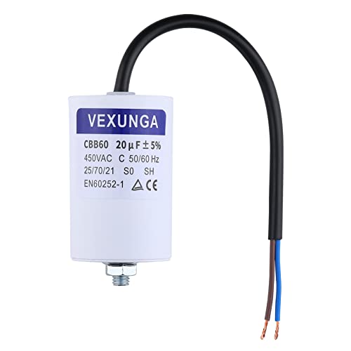 VEXUNGA 20µF 450V Motorkondensator Anlaufkondensator Kondensator 20uF 20 uF 450 Volt 45x70MM CBB60 kondensatoren Kabel M8 für Elektromotor VEXUNGA 20µF 450V Motorkondensator Anlaufkondensator Kondensator 20uF 20 uF 450 Volt 45x70MM CBB60 kondensatoren Kabel M8 für Elektromotor von VEXUNGA