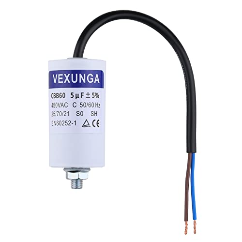 VEXUNGA 5µF 450V Motorkondensator Anlaufkondensator Kondensator 5uF 5 uF 450 Volt 35x65MM CBB60 kondensatoren Kabel M8 für Elektromotor VEXUNGA 5µF 450V Motorkondensator Anlaufkondensator Kondensator 5uF 5 uF 450 Volt 35x65MM CBB60 kondensatoren Kabel M8 für Elektromotor von VEXUNGA