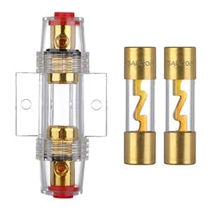 VEXUNGA AGU Sicherungshalter 20A Vergoldet Glassicherung Inline für Auto Audio Power Schutz Mit 2 Stück 20 Ampere AGU Sicherung Glasrohr VEXUNGA AGU Sicherungshalter 20A Vergoldet Glassicherung Inline für Auto Audio Power Schutz Mit 2 Stück 20 Ampere AGU Sicherung Glasrohr von VEXUNGA