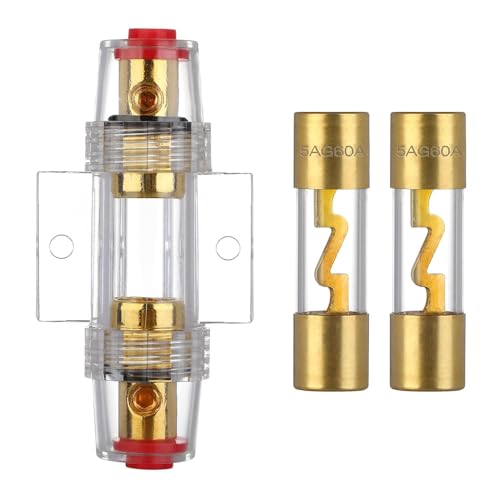VEXUNGA AGU Sicherungshalter 60A Vergoldet Glassicherung Inline für Auto Audio Power Schutz Mit 2 Stück 60 Ampere AGU Sicherung Glasrohr VEXUNGA AGU Sicherungshalter 60A Vergoldet Glassicherung Inline für Auto Audio Power Schutz Mit 2 Stück 60 Ampere AGU Sicherung Glasrohr von VEXUNGA