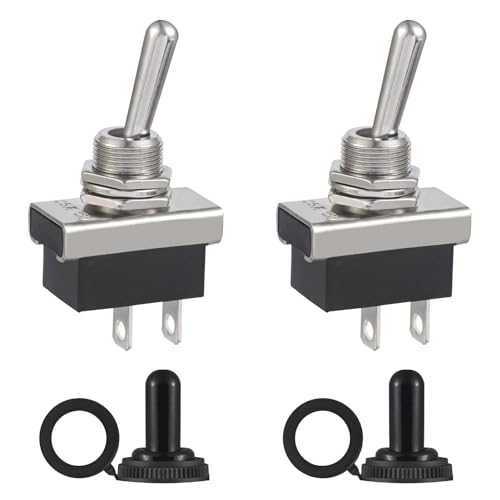 VEXUNGA KN3D-101 Schalter 12V Kippschalter 2 Polig Wasserdicht Ein Aus 25A 12Volt Mit Wasserdichter Kappe (Packung mit 2 Stück) von VEXUNGA