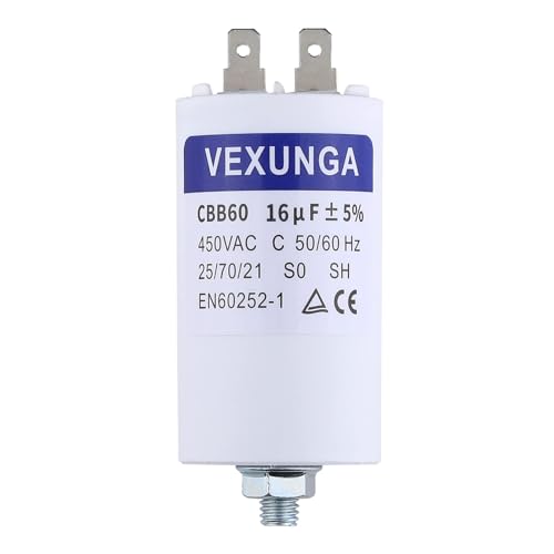VEXUNGA Motorkondensator Anlaufkondensator 16µF 450V Kondensator 16uF 16 uF 450 Volt 40x70MM CBB60 Kondensatoren Stecker M8 für Elektromotor VEXUNGA Motorkondensator Anlaufkondensator 16µF 450V Kondensator 16uF 16 uF 450 Volt 40x70MM CBB60 Kondensatoren Stecker M8 für Elektromotor von VEXUNGA