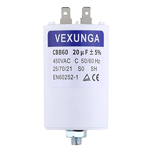 VEXUNGA Motorkondensator Anlaufkondensator 20µF 450V Kondensator 20uF 20 uF 450 Volt 45x70MM CBB60 kondensatoren Stecker M8 für Elektromotor VEXUNGA Motorkondensator Anlaufkondensator 20µF 450V Kondensator 20uF 20 uF 450 Volt 45x70MM CBB60 kondensatoren Stecker M8 für Elektromotor von VEXUNGA