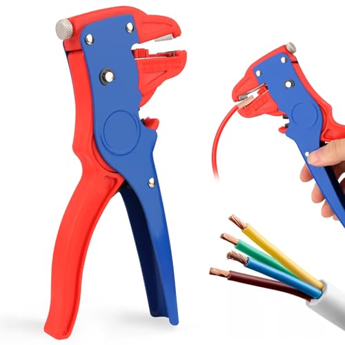 Abisolierzange und Schneidzange, 2-in-1 Abisolierwerkzeug, Verstellbares Wire Stripper (0,2 mm² - 6,0 mm²), Automatische Abisolierzange für Drähte und Kabel, Elektronische und Kfz-Reparatur (Blau) von VFANDV