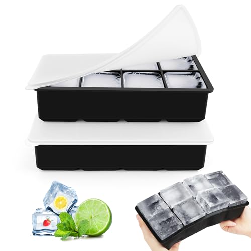 VFANDV Eiswürfelform, 2 Stück 16 Fach Eiswürfelform Silikon Ice Cube Tray Eiswürfelform Groß Wiederverwendbar Eiswürfelform, Eiswürfelbehälter für Babybrei, Cocktail, Whiskey, Obst von VFANDV