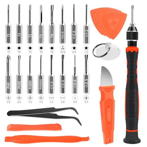 VFANDV Feinmechaniker Schraubendreher Set, 28-in-1 Precision Screwdriver Set, Mini Werkzeug Kit mit Torx T2 T4 T5 T6 T8, Triwing Y0.6, -1.5/2.0, usw, für PS5, Switch,Laptop, PC, Brillen, Uhren von VFANDV