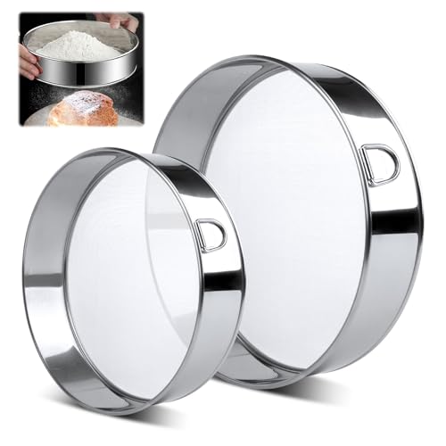 VFANDV Mehlsieb Edelstahl, 2 Stück Runde Backsieb Puderzuckersieb 15/20 cm 60 Mesh Mehlsieb Feinmaschiges, Profi Mehlsieb für Backen, Getreide, Bohnen, Obst Gemüse VFANDV Mehlsieb Edelstahl, 2 Stück Runde Backsieb Puderzuckersieb 15/20 cm 60 Mesh Mehlsieb Feinmaschiges, Profi Mehlsieb für Backen, Getreide, Bohnen, Obst Gemüse von VFANDV
