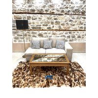 Braun Toscana Lampe Pelz Teppich, Handgemachter Luxus Echt Decke, Decke von VFCfurs