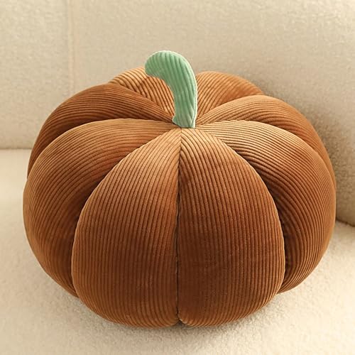 Kürbis Kissen, Kürbis Deko, Halloween Deko, Halloween Kissen, Halloween Deko Kürbis, Herbst Dekoration, Pumpkin Throw Pillow für Kinderzimmer Sofa Dekoration, Braun, 20cm von VFDC