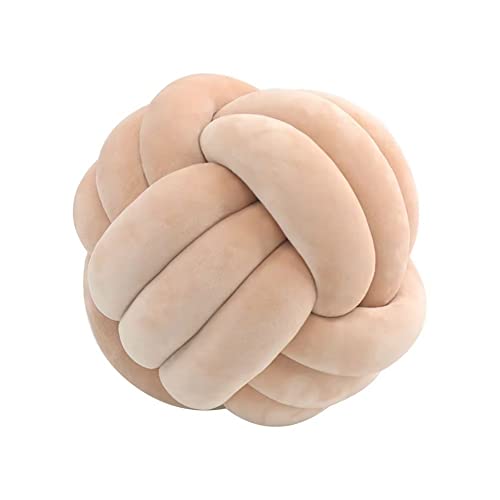 VFDC Knotenkissen, Couchkissen, Sofa Kissen, Knoten-Ball-Kissen, Deko Zierkissen, Geknotetes Kissen für Sofa, Rund Knoten Kissen, Deko Knoten, Knot Pillow Ball, Beige, 20cm von VFDC