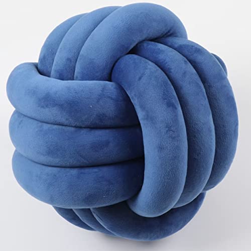 VFDC Knotenkissen, Couchkissen, Sofa Kissen, Knoten-Ball-Kissen, Deko Zierkissen, Geknotetes Kissen für Sofa, Rund Knoten Kissen, Deko Knoten, Knot Pillow Ball, Blau, 27cm von VFDC