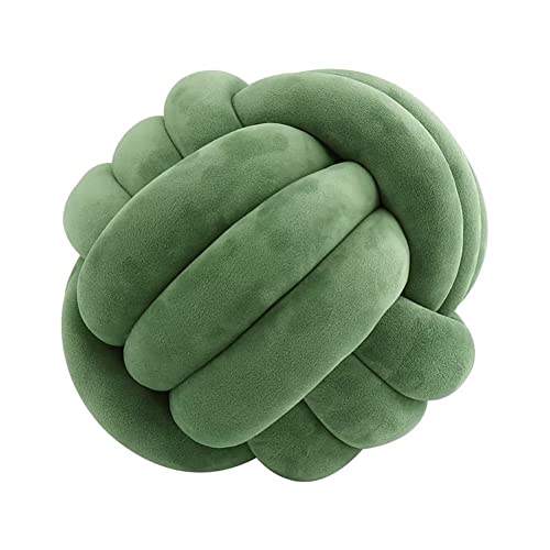 VFDC Knotenkissen, Couchkissen, Sofa Kissen, Knoten-Ball-Kissen, Deko Zierkissen, Geknotetes Kissen für Sofa, Rund Knoten Kissen, Deko Knoten, Knot Pillow Ball, Grün, 27cm von VFDC