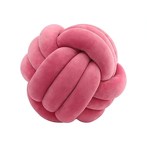 VFDC Knotenkissen, Couchkissen, Sofa Kissen, Knoten-Ball-Kissen, Deko Zierkissen, Geknotetes Kissen für Sofa, Rund Knoten Kissen, Deko Knoten, Knot Pillow Ball, Rosa, 35cm von VFDC