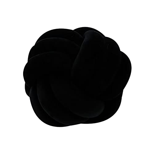 VFDC Knotenkissen, Couchkissen, Sofa Kissen, Knoten-Ball-Kissen, Deko Zierkissen, Geknotetes Kissen für Sofa, Rund Knoten Kissen, Deko Knoten, Knot Pillow Ball, Schwarz, 20cm von VFDC