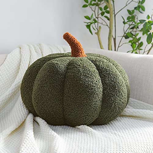 VFDC Kürbis Überwurfkissen, Plüsch Kürbis Dekokissen, Kürbiskissen Schlafzimmer Dekoration Dekoration, Kürbis Kissen Halloween Heim dekor Geschenke, Grün, 35cm von VFDC