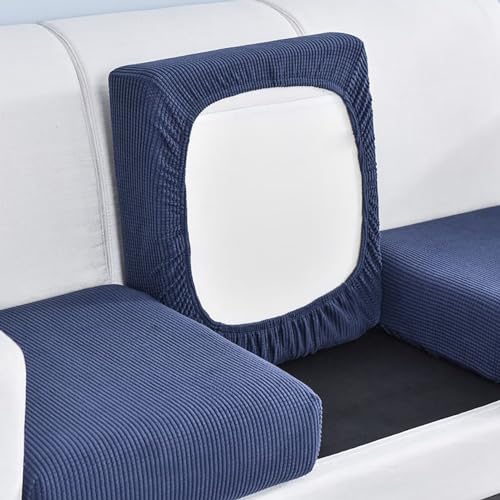 VFDC Sofa Überzug, Stretch Sofaschoner, rutschfest Couch Überzug, Granulat Tartan Sofabezug, Hoch Elastischer Sofa Cover, Blau 1, 1-Sitzer von VFDC
