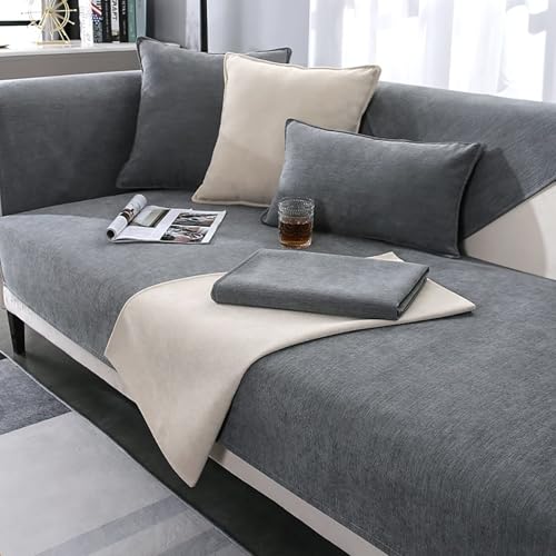 VFDC Sofa Überzug L Form, Sofabezug 1 2 3 4 Sitzer, Couch Überzug Katze Hundeschutz, Sofa Cover rutschfest Universal, Sofaüberwurf Baumwolle, 110 * 160cm von VFDC