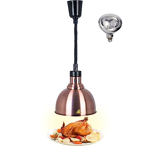 Lebensmittel Wärmelampe, Kommerzielle Speisenwärmer Lampe, 250W Wärmelampe für Speisen, Buffet Heizlampe Einziehbares Hängende für Buffets und Küche Esszimmer(B-25cm, 1 Stück) von VFDZ