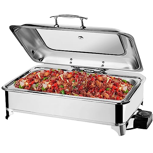 VFDZ Chafing Dish Elektrisch, 9L Buffetwärmer Elektrisch, Kommerzieller Speisenwärmer für Hochzeitsbuffet Oder Party, Ideal zum Warmhalten von Speisen(Size:1 Grid) von VFDZ
