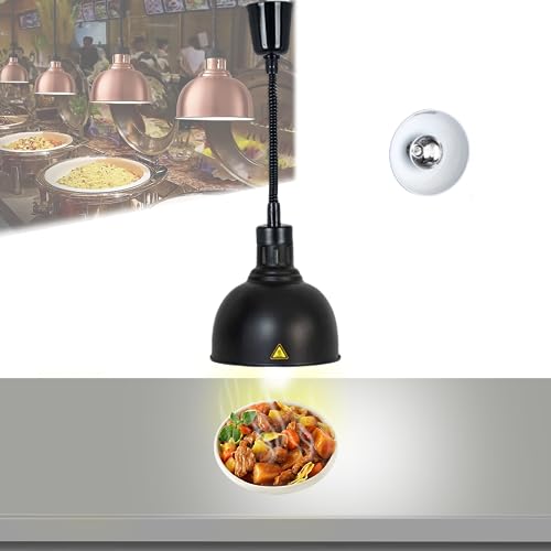Wärmelampe Küche, Hängende Speisenwärmer Lampe Einziehbares, Wärmelampe Buffet 250W, Lebensmittel Wärmelampe für Küche und Buffets Esszimmer(25CM, 1 Stück) von VFDZ