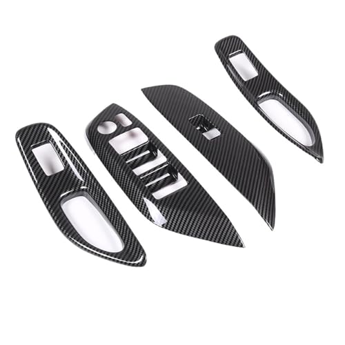 VFEBTSD ABS-Kohlefaser-Autofensterglas-Lift-Knopfschalter-Zierabdeckung Kompatibel mit Toyota Yaris Cross 2020-2023 Zubehör RHD von VFEBTSD