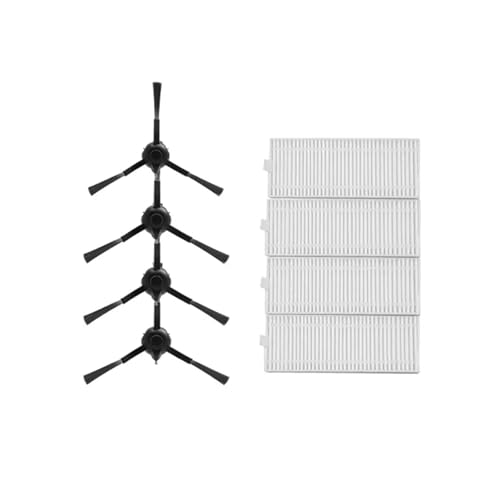 VFEBTSD Hauptrollen-Seitenbürste, Staub-Hepa-Filter, Wischtuch, kompatibel mit Honor Choice Roboterreiniger R2/R2 Plus/R2s Lite Staubsauger-Teile (Set 4) von VFEBTSD