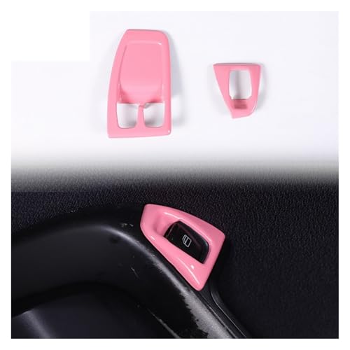 VFEBTSD Kompatibel mit Mercedes Kompatibel mit Benz Smart 451 Fortwo 2009-2015 ABS Pink Style Schalttafel Türgriffe Dekoration Zubehör Innenaufkleber(LHD 2010 to 2015) von VFEBTSD