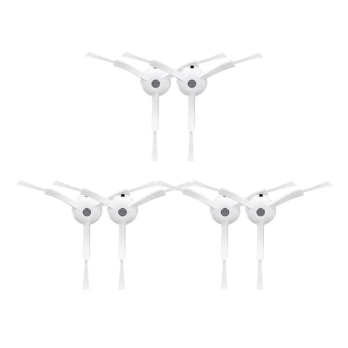 VFEBTSD Seitenbürsten Ersatz kompatibel mit S8 Pro Ultra S7 Max Qrevo Q7 Q8 Q5 MaxV S6 S5 S4 E5 E4 E3 E2 C1 Roboter-Staubsauger, Schwarz (Weiß, 6 Stück) von VFEBTSD