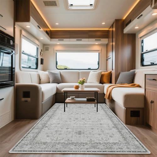 VFGFDJNDFX Teppich Boho FüR Wohnmobil, Vintage Kurzflor Outdoor Teppich rutschfest Waschbar, FußMatte Carpet FüR Camping Wohnzimmer Garten Deko (Boho Teppich-18,50 * 80cm) von VFGFDJNDFX