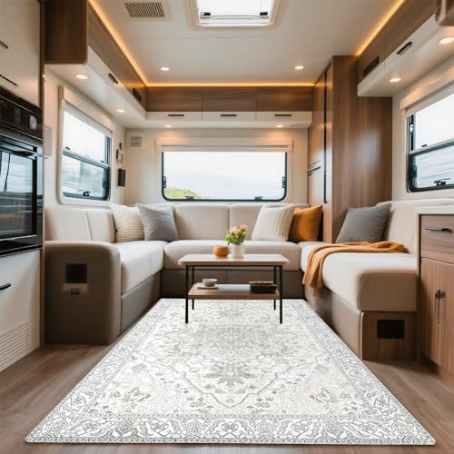 VFGFDJNDFX Teppich Boho FüR Wohnmobil, Vintage Kurzflor Outdoor Teppich rutschfest Waschbar, FußMatte Carpet FüR Camping Wohnzimmer Garten Deko (Boho Teppich-31,40 * 60cm) von VFGFDJNDFX