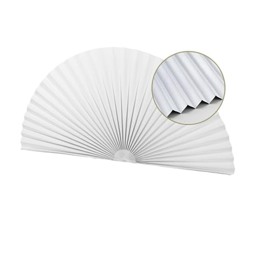 Selbstklebendes Plissee Selbstklebende Plissee-Balkon-Sonnenschutzvorhang Halbverdunkelungsvorhänge(Radius 30CM,Blackout White) von VFIDPSU