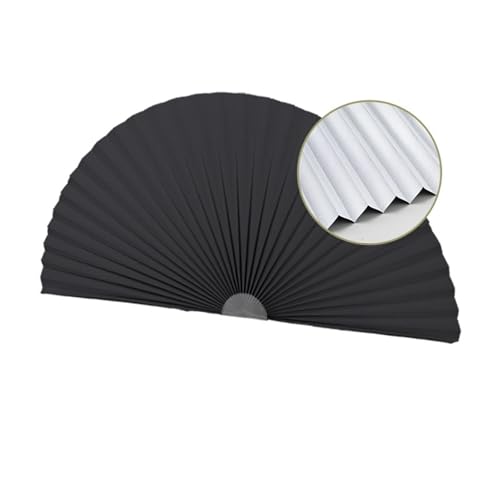 Selbstklebendes Plissee Selbstklebende Plissee-Balkon-Sonnenschutzvorhang Halbverdunkelungsvorhänge(Radius 45CM,Blackout Black) von VFIDPSU