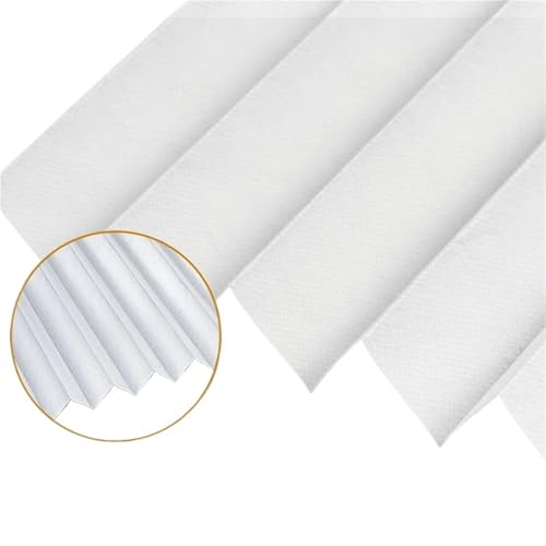 Selbstklebendes Plissee Selbstklebende Verdunkelungsplissee-Fensterrollos, zuschneidbare temporäre Fensterpapierjalousien(90cm X 150cm,Blackout White) von VFIDPSU
