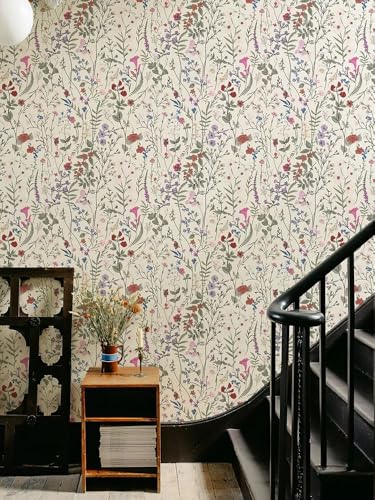 VFIDPSU Gelbe Blumentapete, schickes Vinyl, for Abziehen und Aufkleben, for Küche und Badezimmer, Dekoration, selbstklebend, for Möbel und Schränke(44cmx600cm) von VFIDPSU
