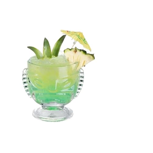 VFIDPSU Glasbecher Hawaii Tiki-Becher Kreative Cocktailgläser Bierglas Martinigläser Getränkebecher Lustige Tasse Kaffeetasse(Double face 450ml) von VFIDPSU