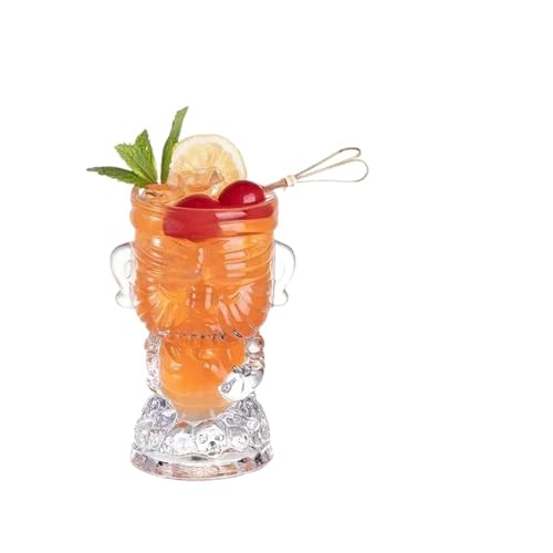 VFIDPSU Glasbecher Hawaii Tiki-Becher Kreative Cocktailgläser Bierglas Martinigläser Getränkebecher Lustige Tasse Kaffeetasse(Maori Chief 300ml) von VFIDPSU