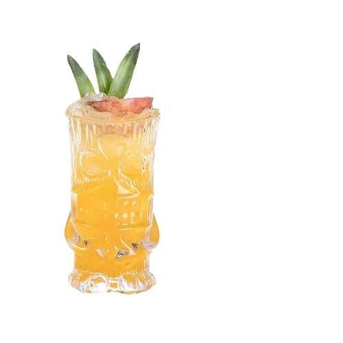 VFIDPSU Glasbecher Hawaii Tiki-Becher Kreative Cocktailgläser Bierglas Martinigläser Getränkebecher Lustige Tasse Kaffeetasse(Poker face 370ml) von VFIDPSU