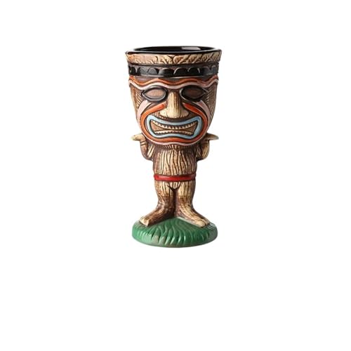 VFIDPSU Tiki-Becher Poker Cup Cocktailglas Hawaii-Serie Handgemachte Keramik Bar Weingläser(Purple) von VFIDPSU